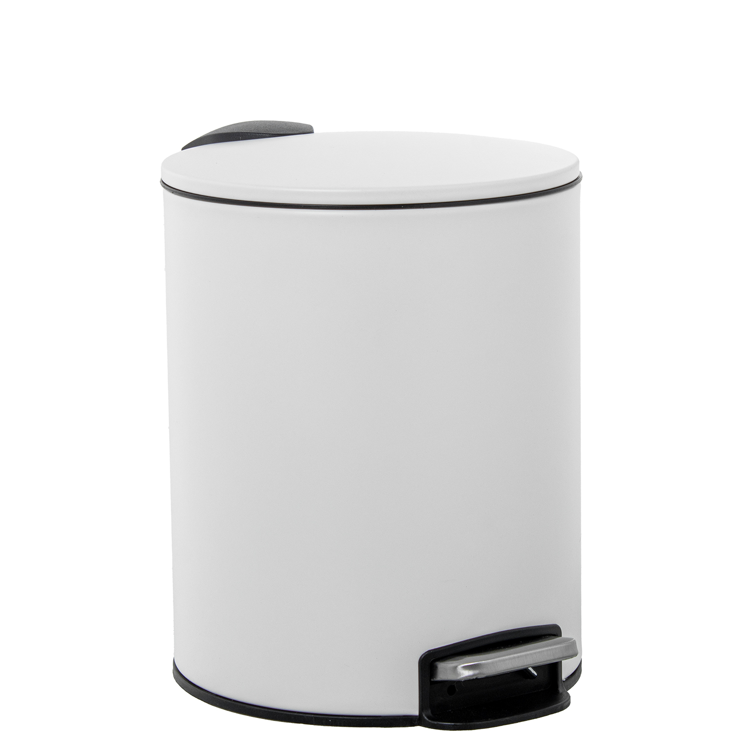 PAPELERA ACERO INOXIDABLE 5L.C/PEDAL BLANCA
