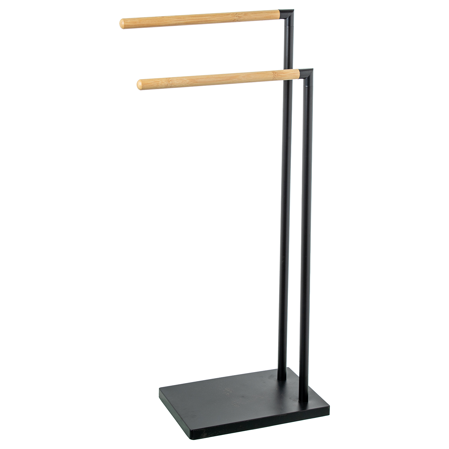 TOALLERO PIE METAL/MADERA NEGRS MATE