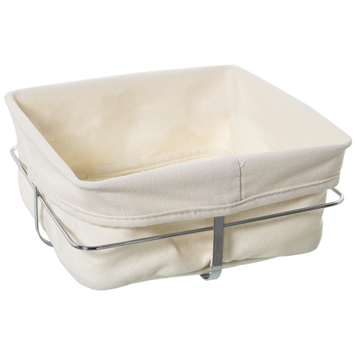 CESTA PAN C/TELA METAL CROMADO TELA:95% ALGODÓN+5% POLIÉSTE