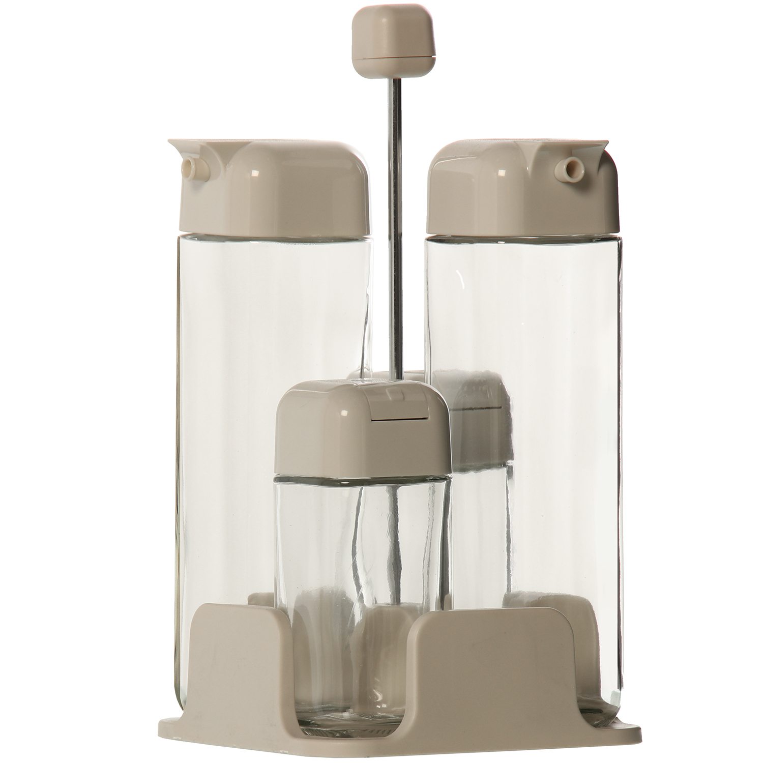 SET VINAGRERAS 4-P CRISTAL C/SINOX.