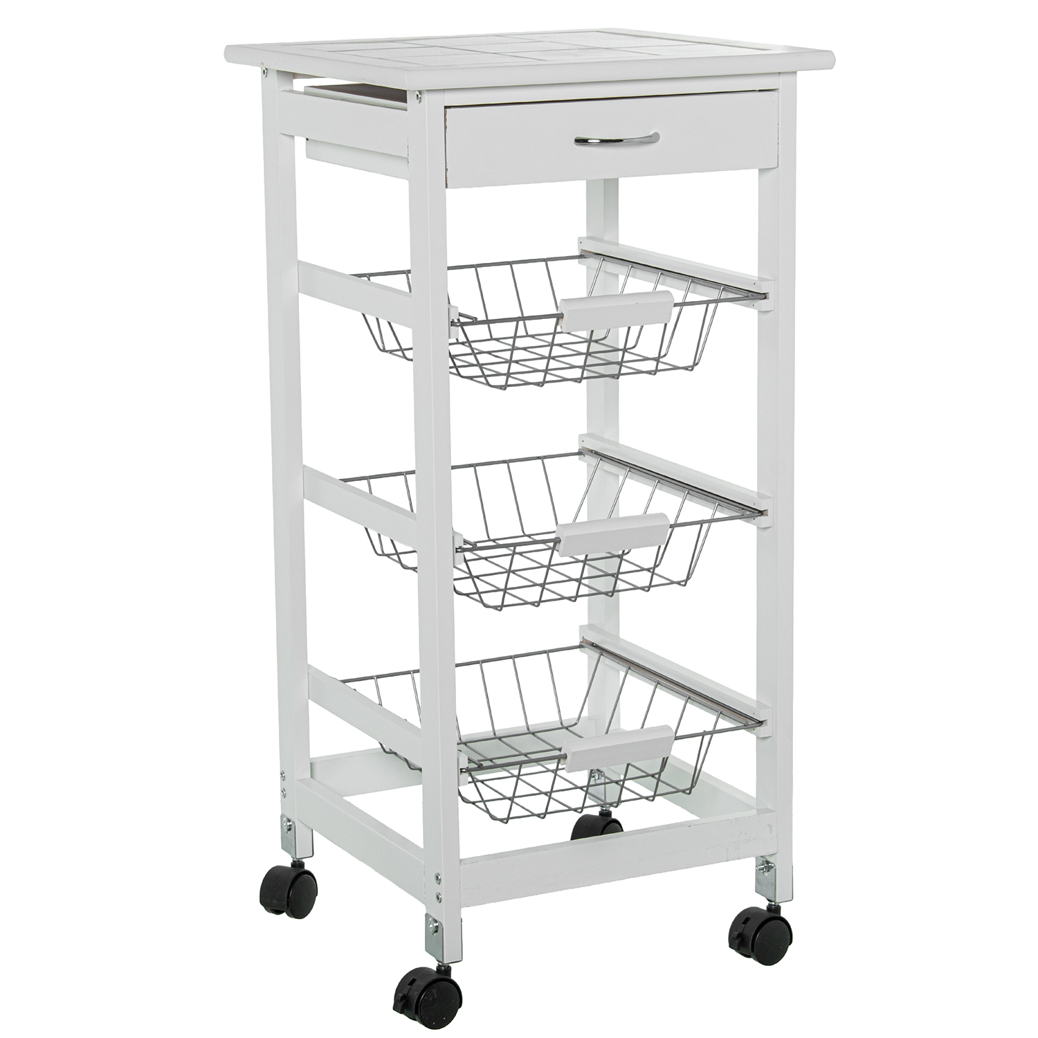 CARRO COCINA MADERA BLANCA C/3C/RUEDAS