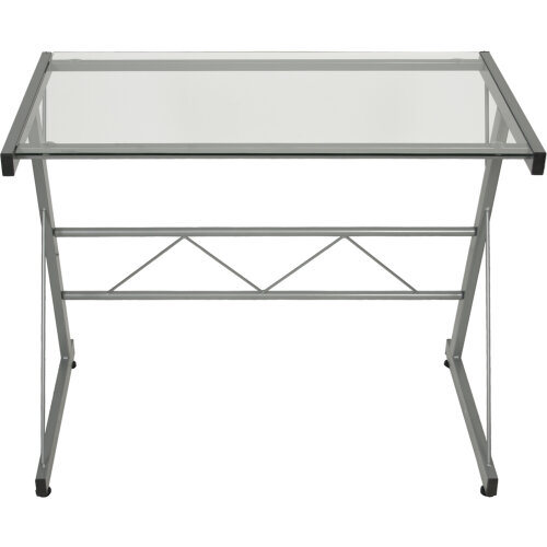 MESA ESCRITORIO METAL/CRISTALZADO Y CRISTAL