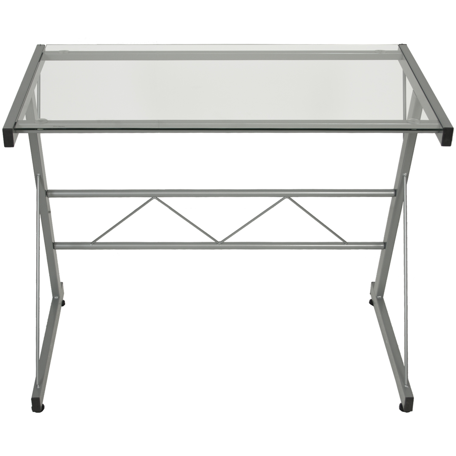 MESA ESCRITORIO METAL/CRISTALZADO Y CRISTAL