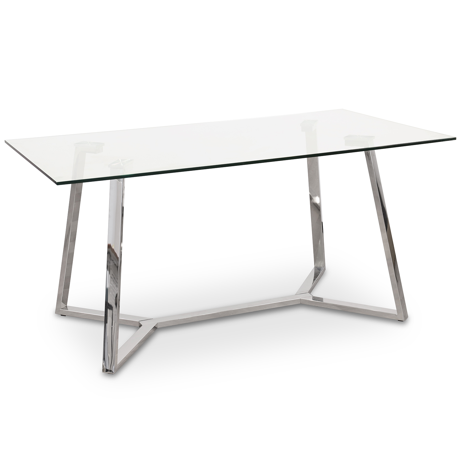 MESA COMEDOR CRISTAL PATAS ACEAL NEGRO +91191