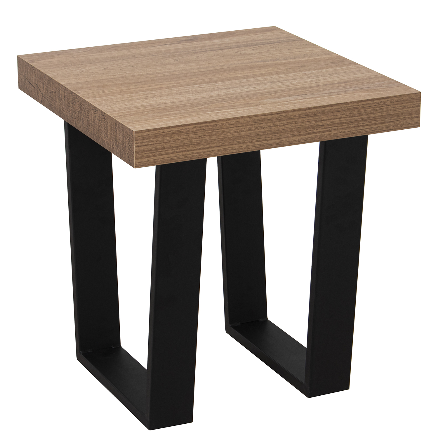 MESA AUXILIAR MADERA PATAS MET