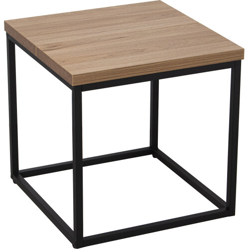 MESA ESQUINA MADERA PATAS METAL, TABLERO: DM+MELAMINA+PVC
