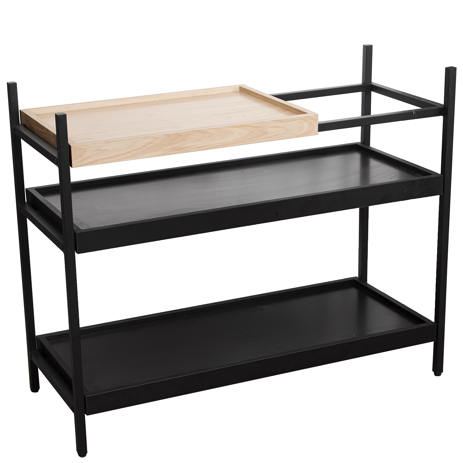 MESA DE ENTRADA METAL NEGRO MAA NATURAL