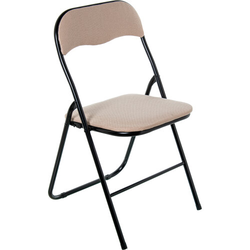SILLA PLEGABLE METAL NEGRO TELA GRIS
