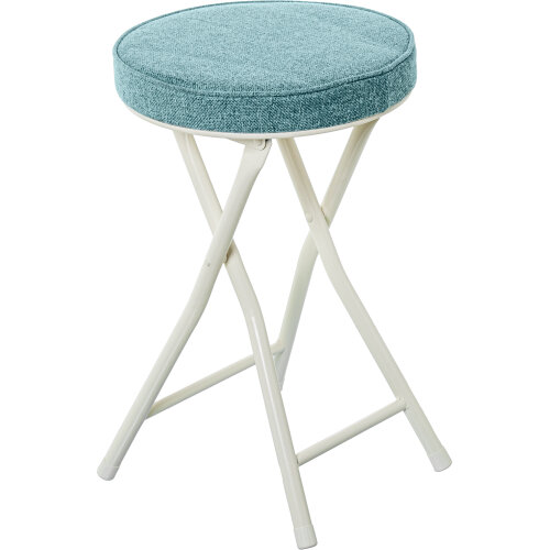 TABURETE PLEGABLE METAL BLANCO TELA BEIGE