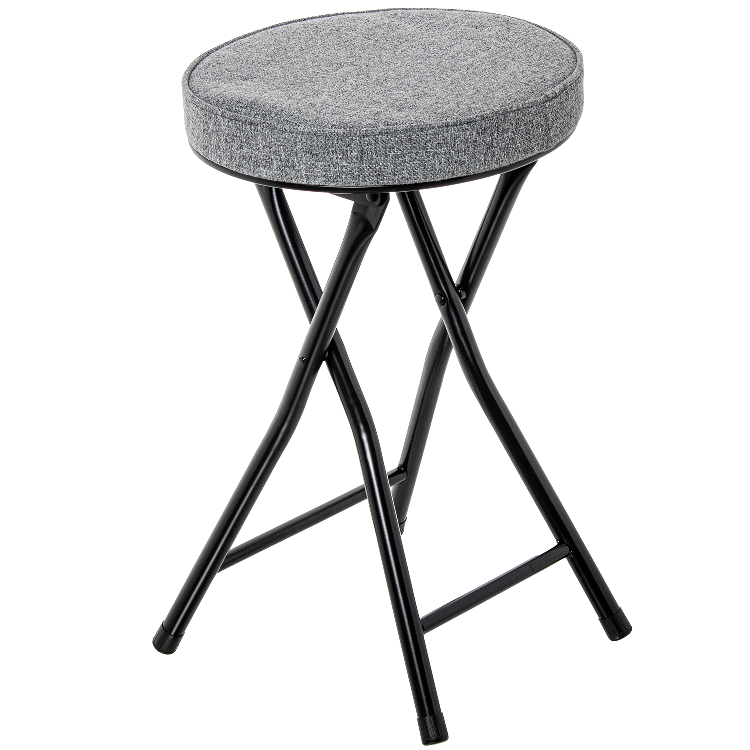 TABURETE PLEGABLE METAL NEGROAL METALIZADO