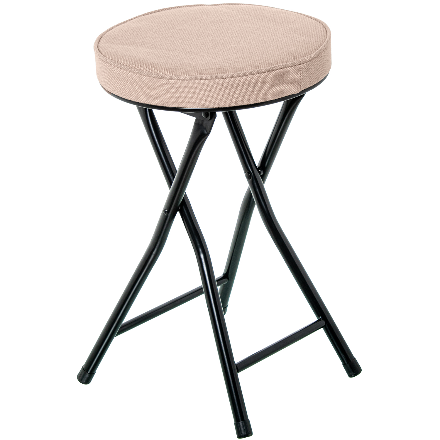 TABURETE PLEGABLE METAL NEGROTELA GRIS