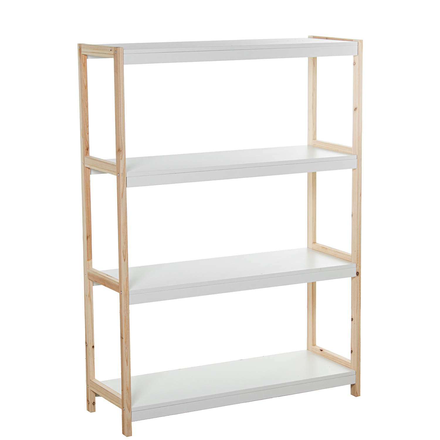 ESTANTERIA MADERA 4 NIVELES BLANCO/NATURAL