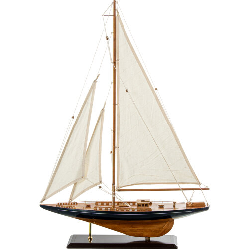 VELERO MADERA 60X80CM CASCO AZUL/MADERA
