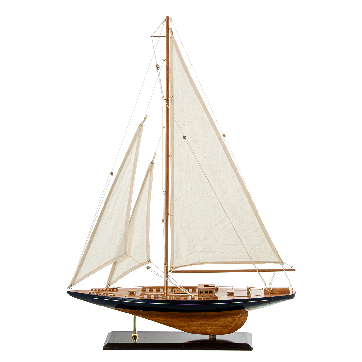 VELERO MADERA 60X80CM CASCO AZUL/MADERA