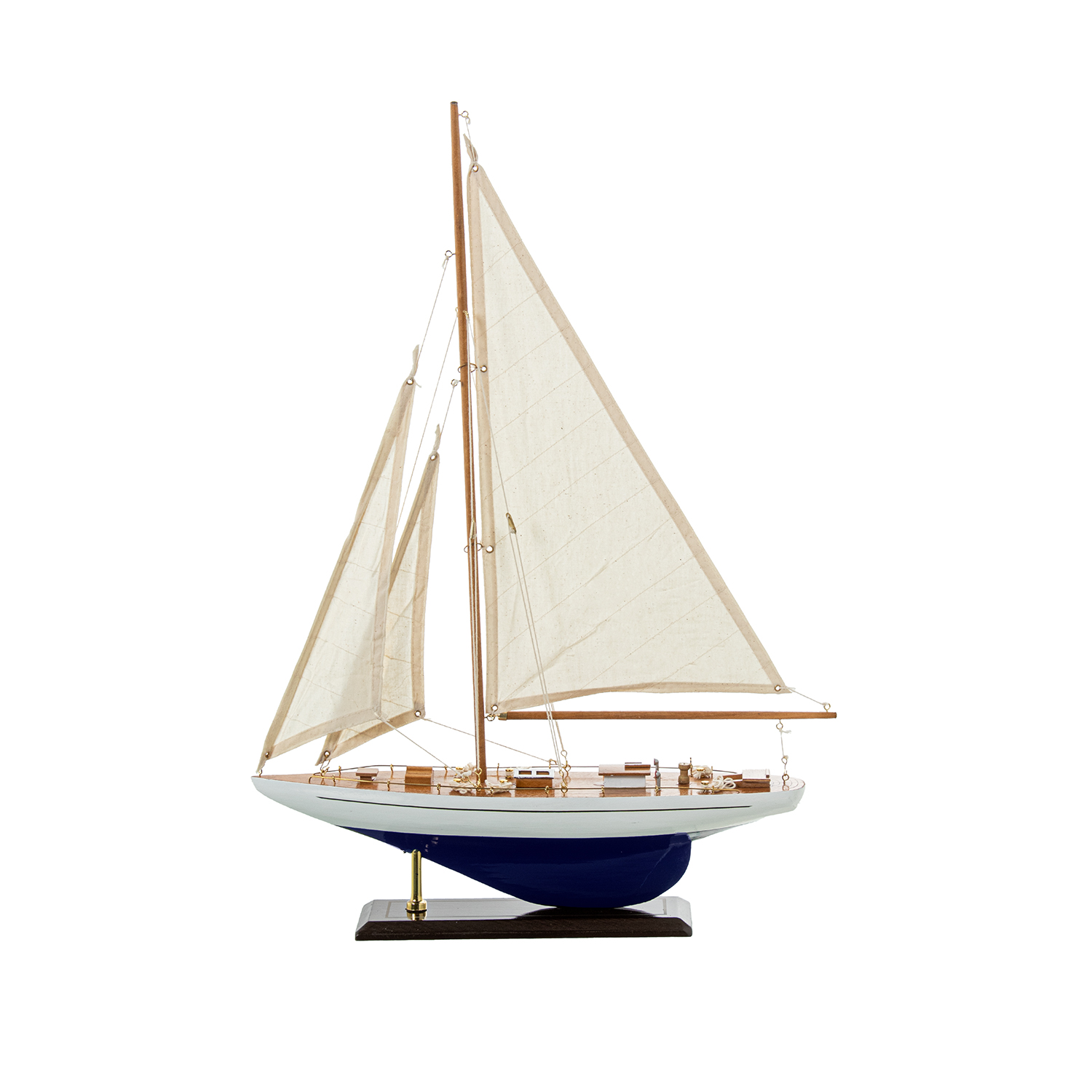 VELERO MADERA 42X58CM CASCO BLANCO/AZUL