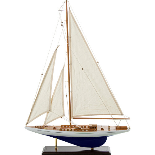VELERO MADERA 60X80CM CASCO BLANCO/AZUL