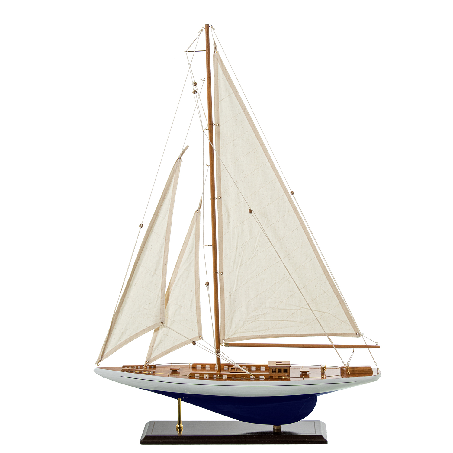 VELERO MADERA 60X80CM CASCO BLANCO/AZUL