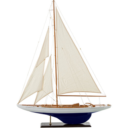 VELERO MADERA 90X120CM CASCO BANCO/AZUL