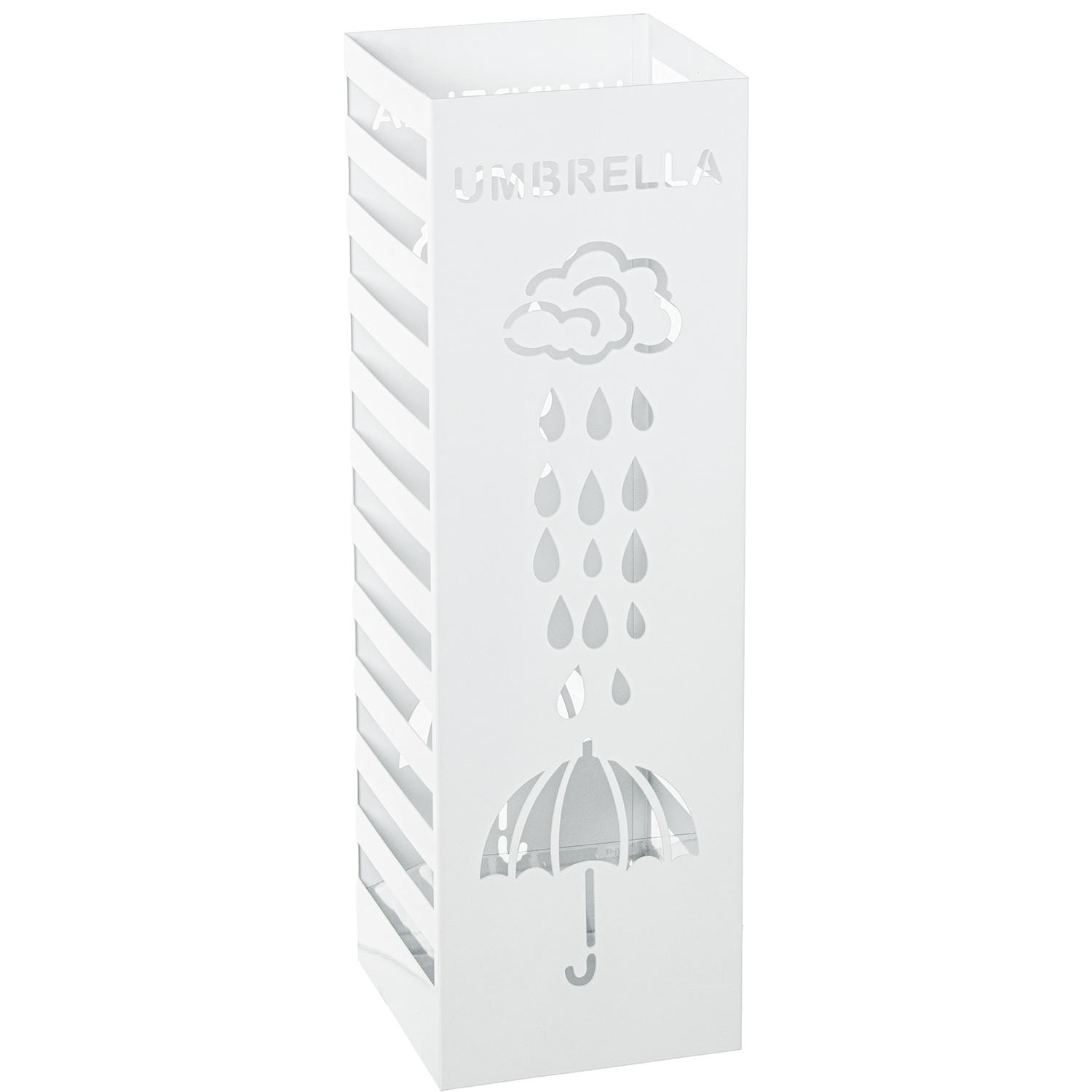 PARAGUERO METAL CUADRADO BLANCADO LLUVIA