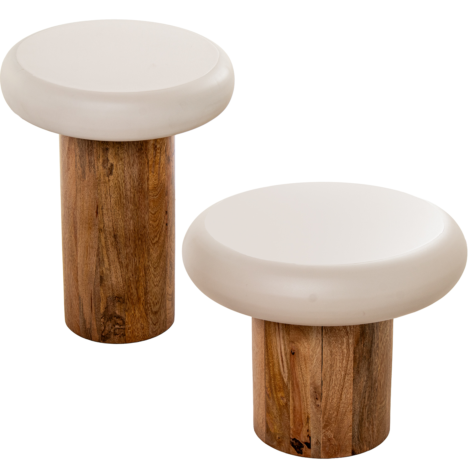 SET 2 MESAS AUXILIARES BASE MADERA SOBRE CERAMICA