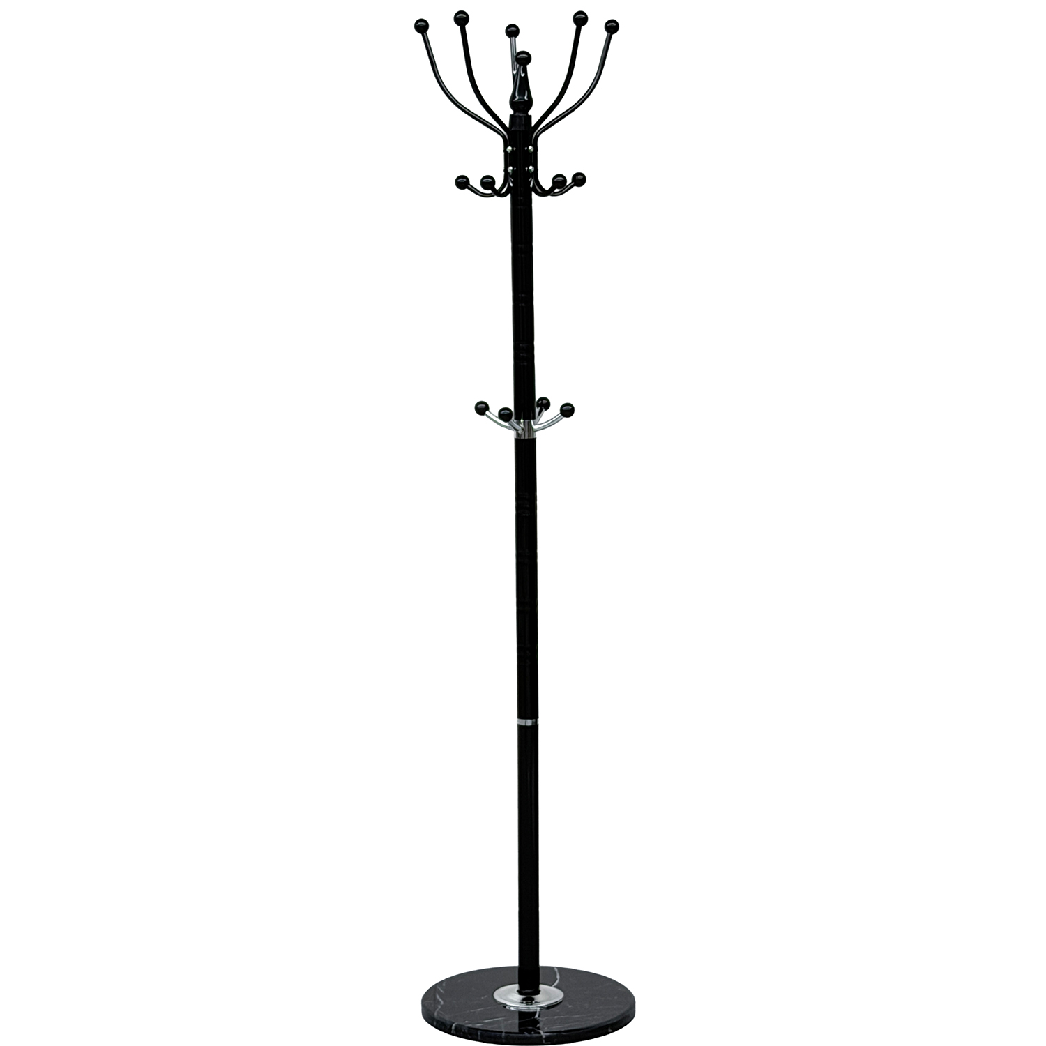 PERCHERO METAL NEGRO BASE MARMOL