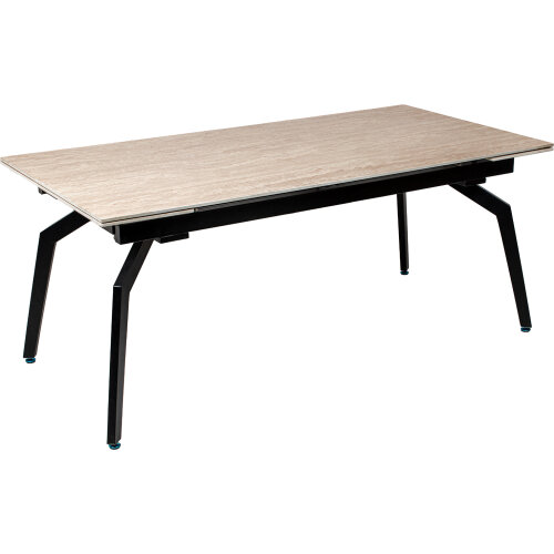 MESA EXTENSIBLE CERÁMICA EFECTO CERÁMICA PATAS METAL NEGRO