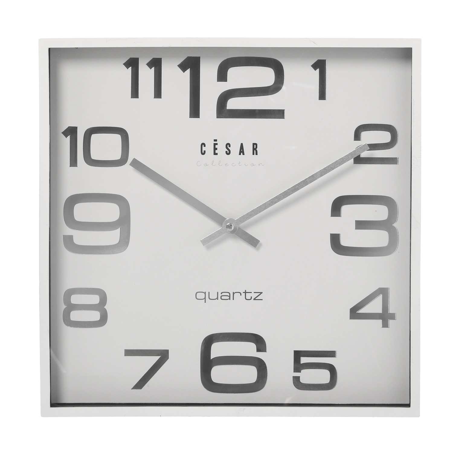RELOJ PARED ACRÍLICO BLANCO FILO PLATA-MVTO.SEGUNDERO CONTI