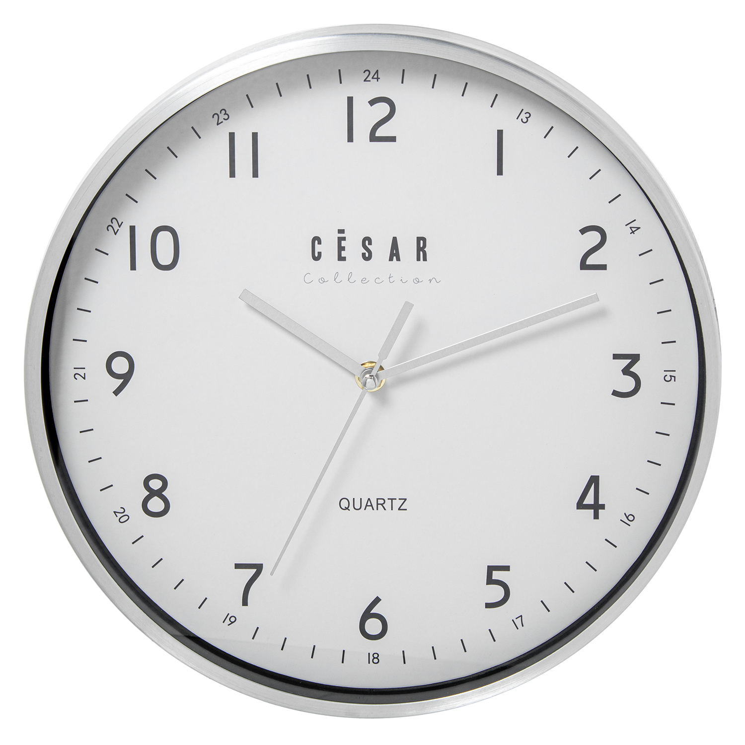 RELOJ PARED ALUMINIO 30CM MANECM MANECILLAS NEGRAS