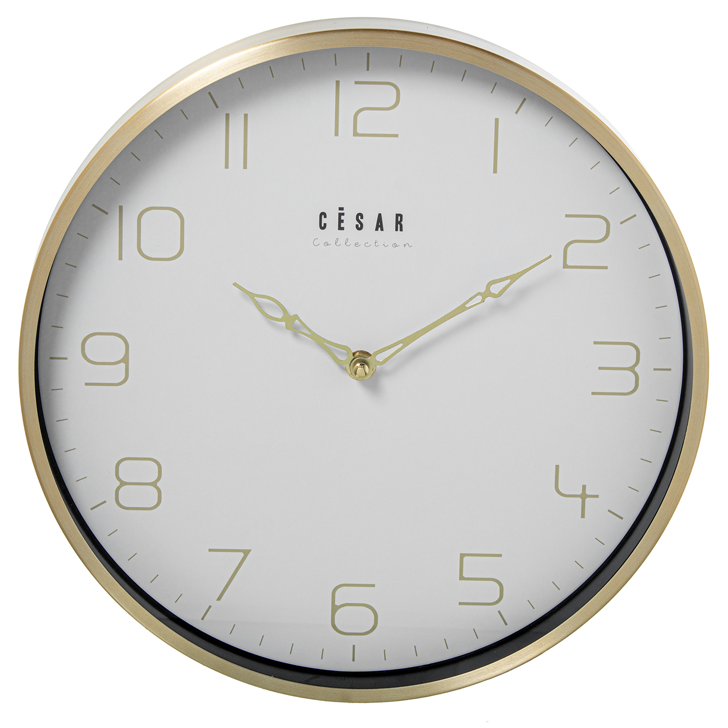 RELOJ PARED ALUMINIO 30CM MARCO DORADO