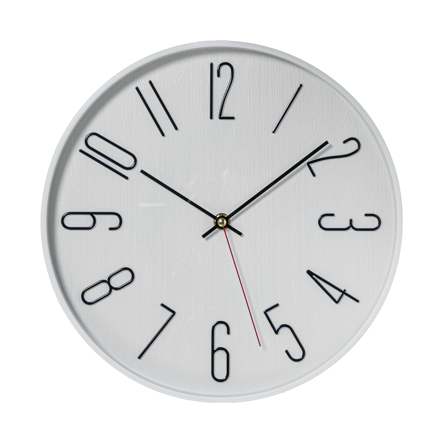 RELOJ PARED 30CM ACRÍLICO MARCO NEGRO