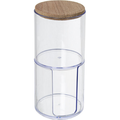 ORGANIZADOR ACRILICO PARA DISC ALGODON C/TAPA MADERA