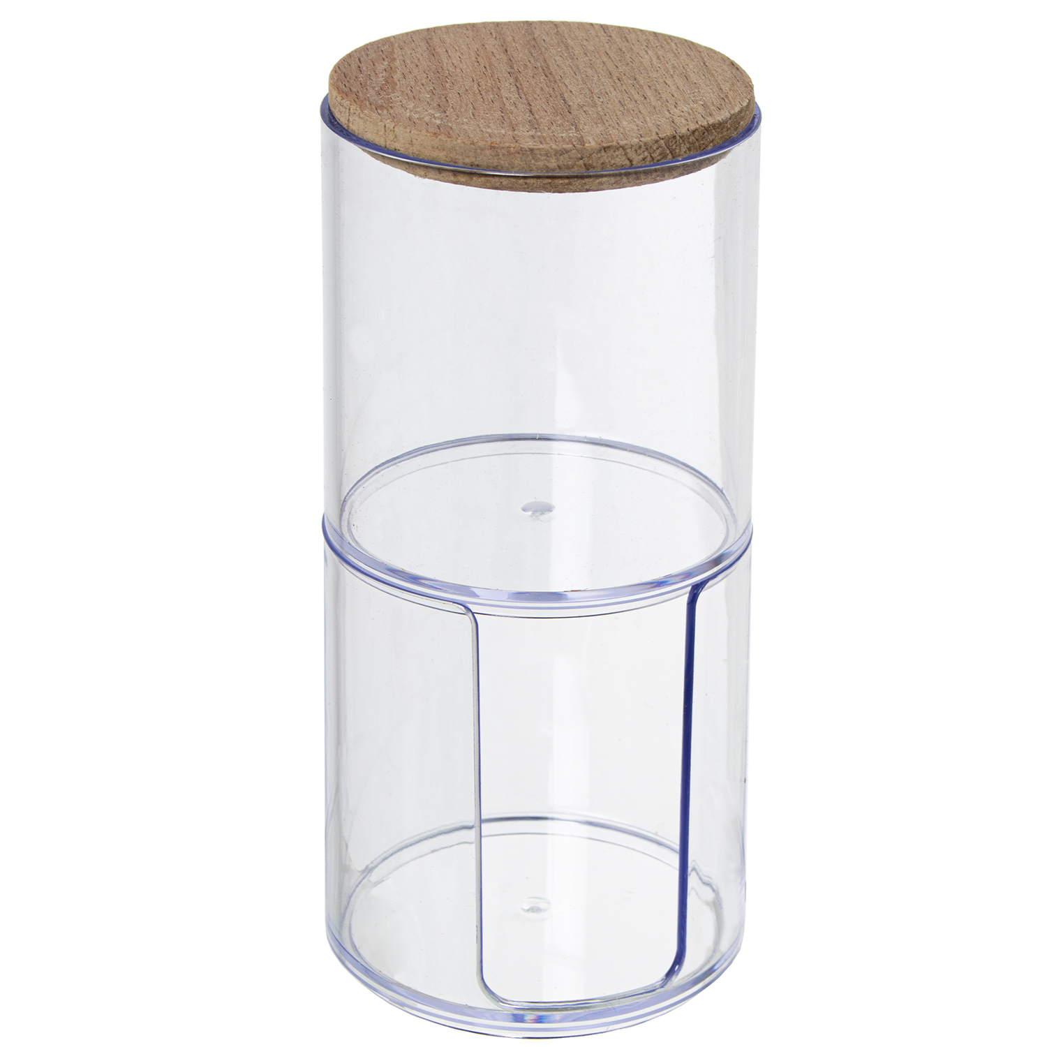 ORGANIZADOR ACRILICO PARA DISC ALGODON C/TAPA MADERA