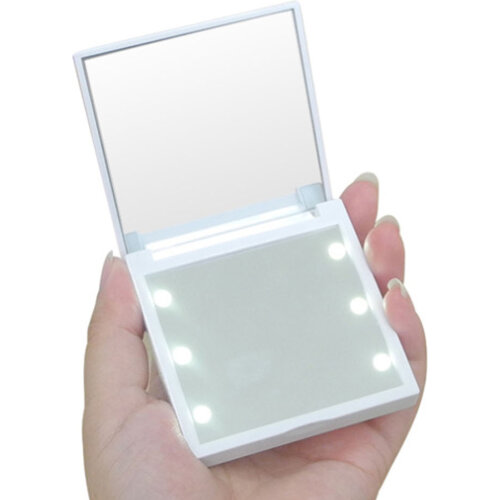 ESPEJO PORTÁTIL CON LUZ LED AC/LUCES LED VARIABLE-BLANCO ACR