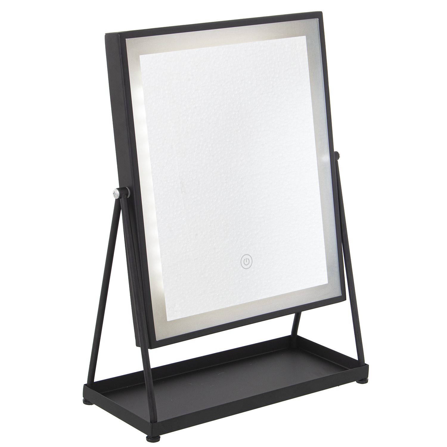 ESPEJO BAÑO METAL SOBREMESA C/CION LED VARIABLE-BLANCO ACRÍL