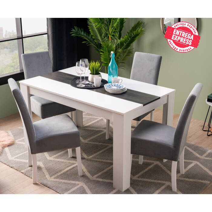 MESA COMEDOR MOD. DOMUS BLANCO/NEGRO