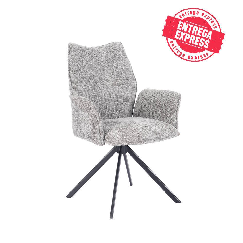 SILLA MOD. ANDER C/ BRAZOS TELA C/ GRIS- PATA NEGRA (GIRATORIA 180º) SE SIRVE EN CAJAS DE 2 UDS