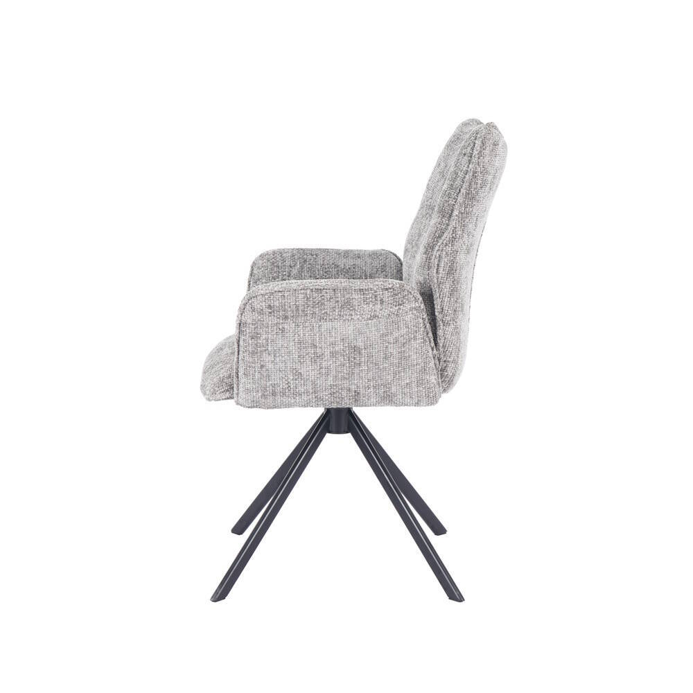 SILLA MOD. ANDER C/ BRAZOS TELA C/ GRIS- PATA NEGRA (GIRATORIA 180º) SE SIRVE EN CAJAS DE 2 UDS - Imagen 4