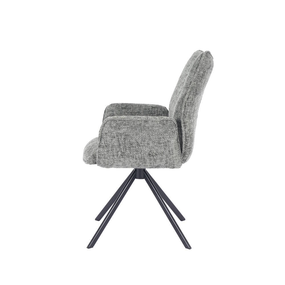 SILLA MOD. ANDER C/ BRAZOS TELA C/ MUSGO - PATA NEGRA (GIRATORIA 180º) SE SIRVE EN CAJAS DE 2 UDS - Imagen 4