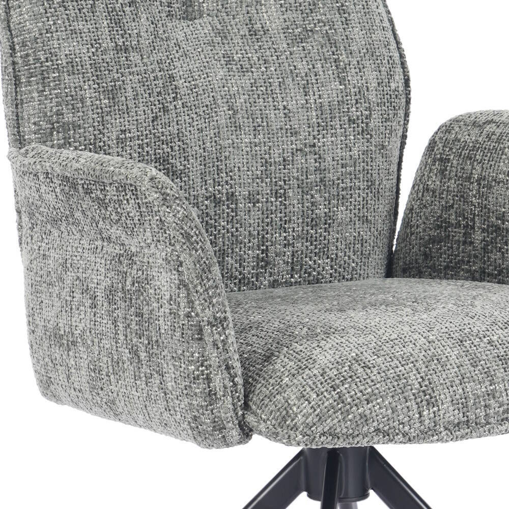 SILLA MOD. ANDER C/ BRAZOS TELA C/ MUSGO - PATA NEGRA (GIRATORIA 180º) SE SIRVE EN CAJAS DE 2 UDS - Imagen 2