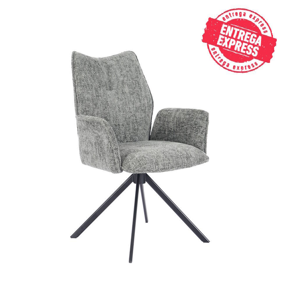 SILLA MOD. ANDER C/ BRAZOS TELA C/ MUSGO - PATA NEGRA (GIRATORIA 180º) SE SIRVE EN CAJAS DE 2 UDS