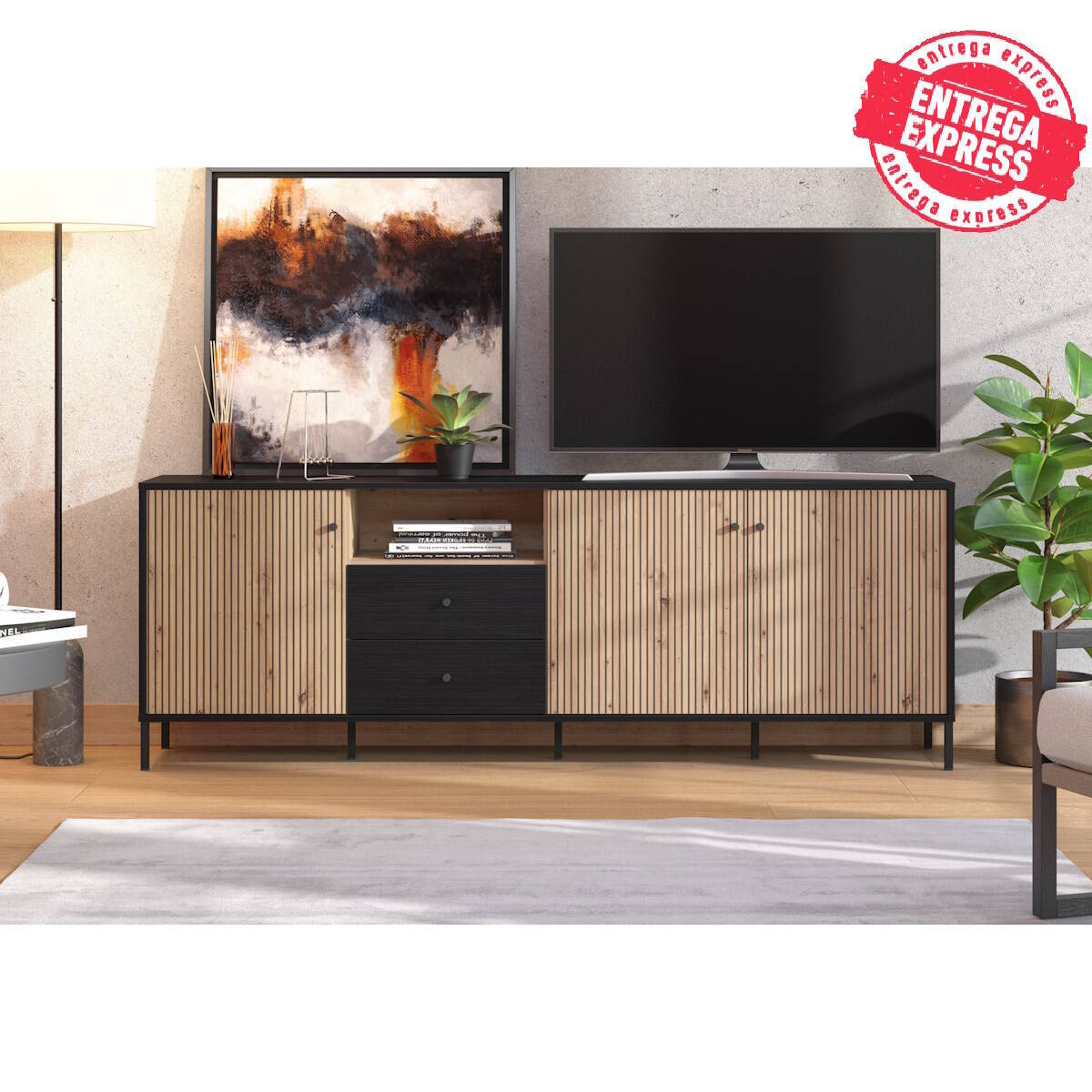 MODULO TV MOD. AQUITANIA ARTISAN / NEGRO