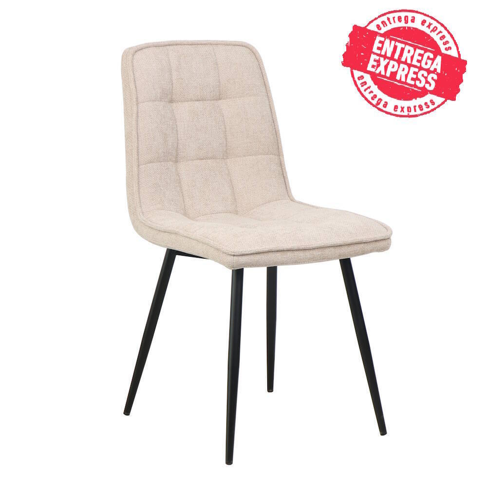 SILLA MOD. ASLAN TELA C/ BEIGE - PATA NEGRA CAJAS DE 4 UDS.