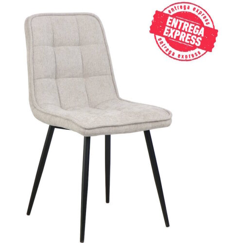 SILLA MOD. ASLAN TELA C/ GRIS CLARO - PATA NEGRA CAJAS DE 4 UDS.