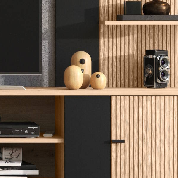 COMPOSICION SALON MOD. AVIGNON ROBLE ARTISAN/ NEGRO (Vannes) - Imagen 2