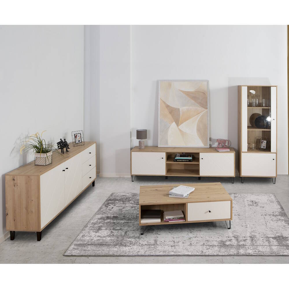 ESTANTERIA 1 PTA MOD. BILBAO ROBLE ARTISAN / BLANCO MATE - Imagen 3