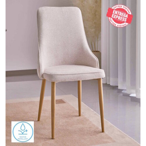 SILLA MOD. BRIANA PATA C/ MADERA - TELA C/ BEIGE (NUEVA TELA) SE SIRVE EN CAJAS DE 4 UDS