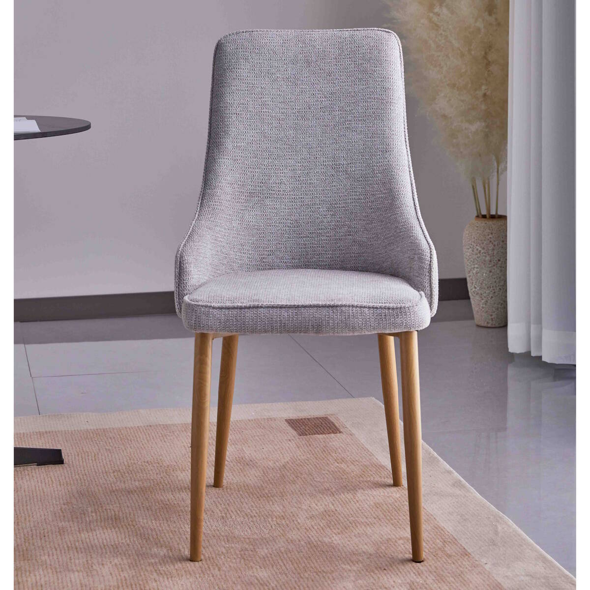 SILLA MOD. BRIANA PATA C/ MADERA - TELA C/ GRIS CLARO SE SIRVE EN CAJAS DE 4 UDS - Imagen 3