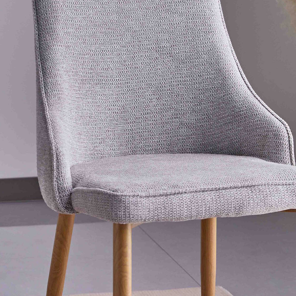 SILLA MOD. BRIANA PATA C/ MADERA - TELA C/ GRIS CLARO SE SIRVE EN CAJAS DE 4 UDS - Imagen 2