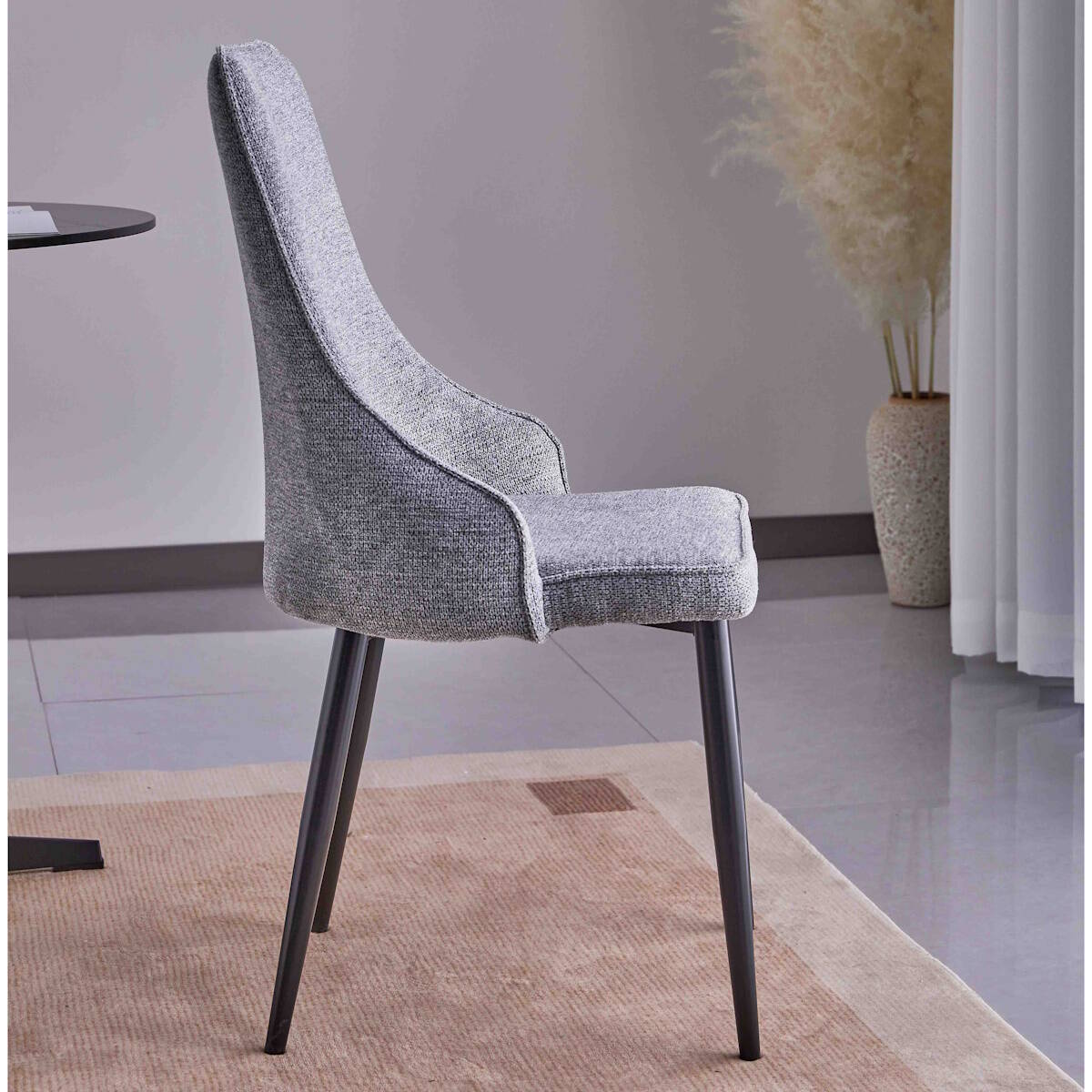 SILLA MOD. BRIANA PATA NEGRA - TELA C/ GRIS SE SIRVE EN CAJAS DE 4 UDS - Imagen 4