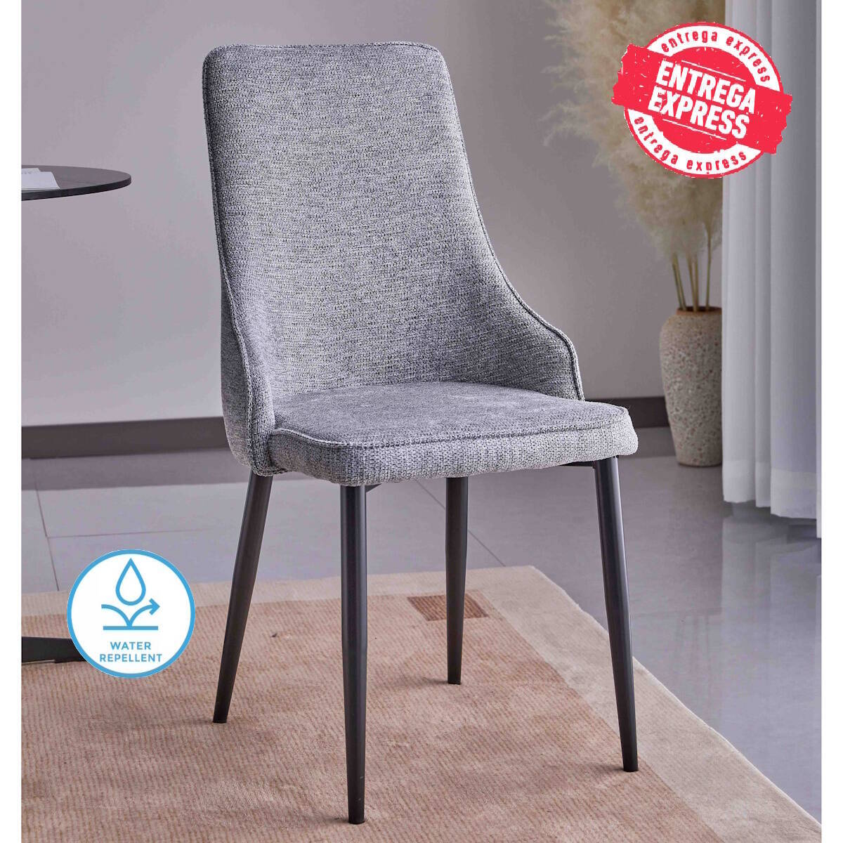 SILLA MOD. BRIANA PATA NEGRA - TELA C/ GRIS SE SIRVE EN CAJAS DE 4 UDS